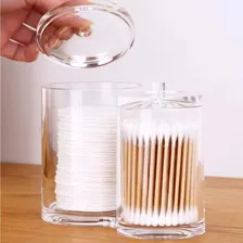 Organizador Porta Algodão + Acrílico Cotonete Kit P Banheiro Cor Transparente Porta Cotonete Foto mini  2