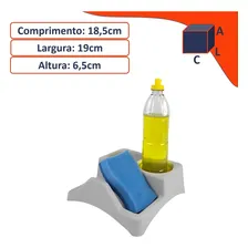 Organizador Porta Detergente Esponja Bancada Pia Cozinha Foto mini 4
