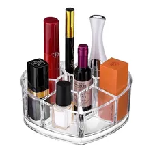 Organizador Porta Maquiagem Acrilico Coração P/ Kit Pincéis Foto mini  3