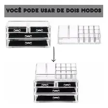 Organizador Portátil Maquiagem Caixa AcrÃlico Transparente Foto mini 4