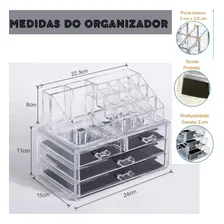 Organizador Portátil Maquiagem Caixa AcrÃlico Transparente Foto mini 3
