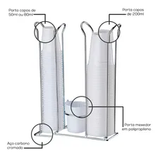 Organizador Suporte Para Copos Descartaveis 200ml E 50/80ml Cor Cinza Foto mini 3