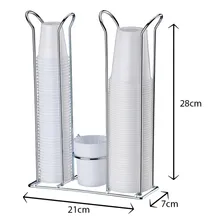 Organizador Suporte Para Copos Descartaveis 200ml E 50/80ml Cor Cinza Foto mini 4