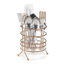 Organizador Suporte Porta Talheres Garfo Faca Rose Gold Foto mini 2