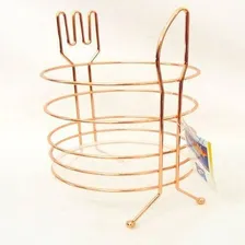 Organizador Suporte Porta Talheres Garfo Faca Rose Gold Foto mini 3