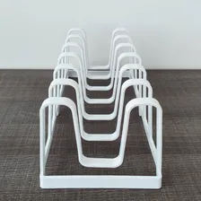 Organizador Tampas De Panelas Pratos Canecas Multiuso Ou Cor Branco Foto mini  3