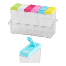 Organizador Tempero Acrílico Porta Condimento 7 Peças Foto mini 1
