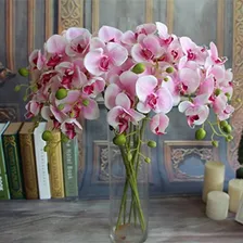 OrquÃdea Arranjo Artificial Flor Toque Real Haste 7 Flores Cor Rosa Pink Foto mini 2