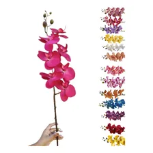 OrquÃdea Arranjo Artificial Flor Toque Real Haste 7 Flores Cor Rosa Pink Foto mini 1