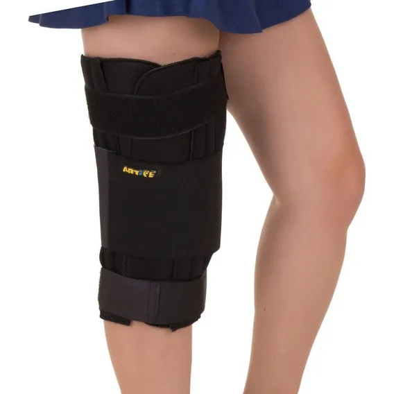 Ortese Imobilizador De Joelho Parcial 32cm Bilateral Preto Tamanho Largo Foto 1
