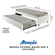 Ortobom Bicama Box com Colchão 199x99cm solteiro branco Foto mini  2