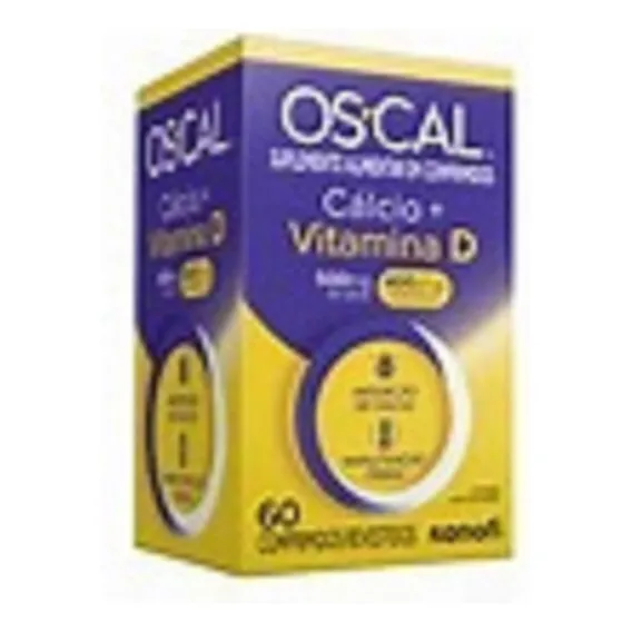 Oscal D 500 + 400 Sanofi Aventis 60 Comprimidos Sabor Neutro Foto 1