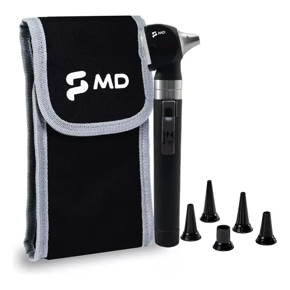 Otosc贸pio Md 2.5v Omni 3000 Xenon Halogena Fibra Com Estojo Preto Foto 1