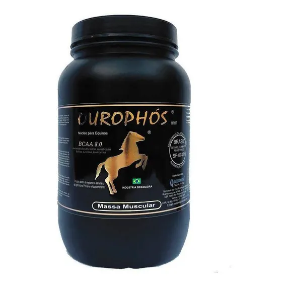 Ouroph贸s Massa Muscular Com Bcaa 8.0 Albumina E Creatina 1kg Foto 1