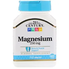 Óxido De Magnésio Importado 250mg 110 Cápsulas - 21 Century Foto mini 1