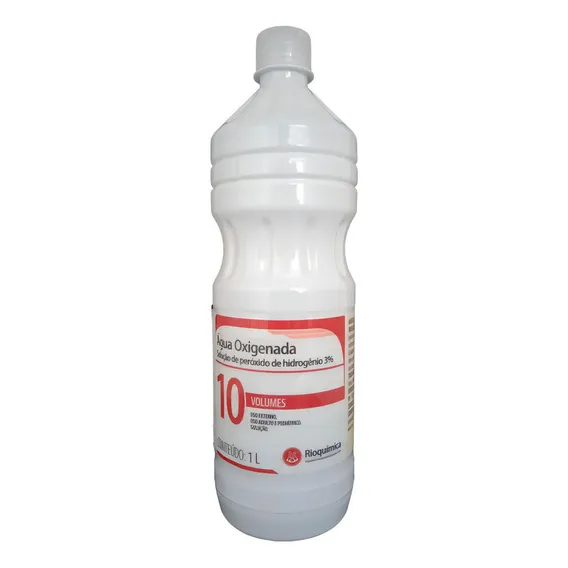 Oxigenada Rioquimica Limpeza de Ferimentos Agua Oxigenada 1 Litro - 10 Volumes tom água Foto 1