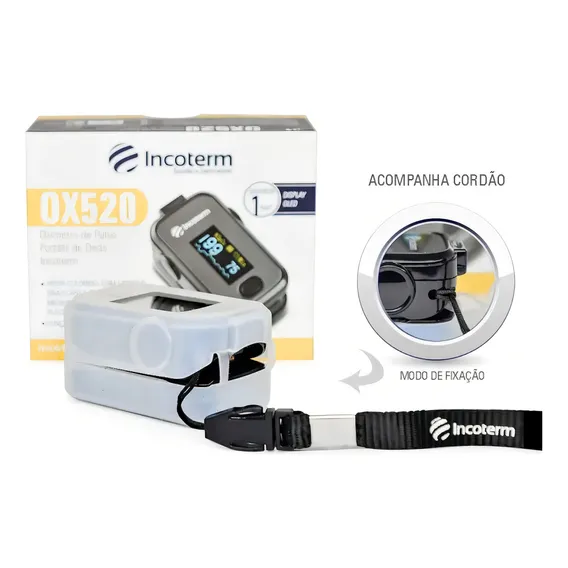 Oxímetro de pulso para dedo Incoterm OX520 preto Foto 1