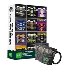 Pack 160 Artes 3d Para Canecas Jpg Mockup Heróis Vingadores Foto  mini 1