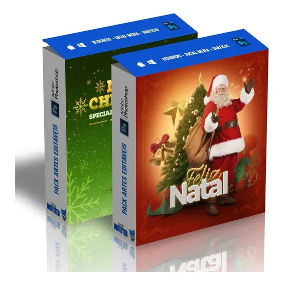 Pack 306 Artes Editáveis Psd Natal E Ano Com Foto 1
