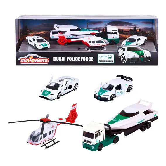 Pack 5 Miniaturas Policia De Dubai Gift Pack 1/64 Majorette Foto 1