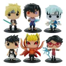 Pack 6 Miniaturas Naruto Shippuden Estilo Funko C/base 11 Cm Foto mini  2