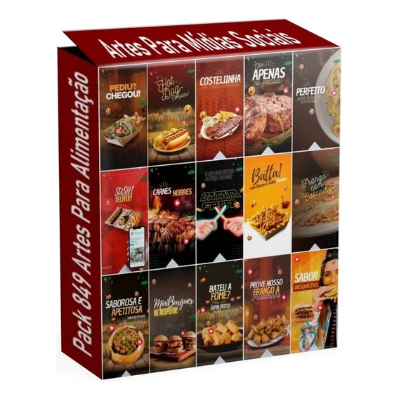Pack 849 Artes Para Alimentação Editáveis Psd Foto 1