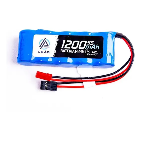 Pack Bateria 6v 1200mah Flat 5 Cel Com 2 Plugs Futaba E Jst Foto 1