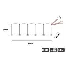 Pack Bateria 6v 1200mah Flat 5 Cel Com 2 Plugs Futaba E Jst Foto mini 4