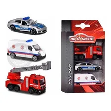 Pack C/3 Miniaturas Serie S.o.s Cars Majorette 1/64 1 Cor Variada Foto mini 1