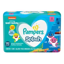 Pack De Lenços Umedecidos Baby Shark Splash Com 4 Pacotes De 48 Unidades Cada Pampers Foto mini 3