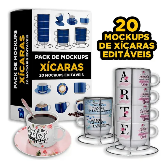 Pack De Mockups De Xícaras Foto 1