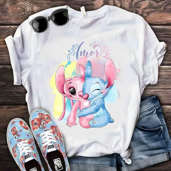 Pacote 10 Artes Para Sublimação Em Camisas | Stitch Em Png Foto 1