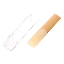 Pacote 10 Palhetas Para Sax Alto N2.5 Bambu Natural Com Capa Foto mini 4
