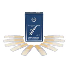 Pacote 10 Palhetas Para Sax Alto N2.5 Bambu Natural Com Capa Foto  mini 1