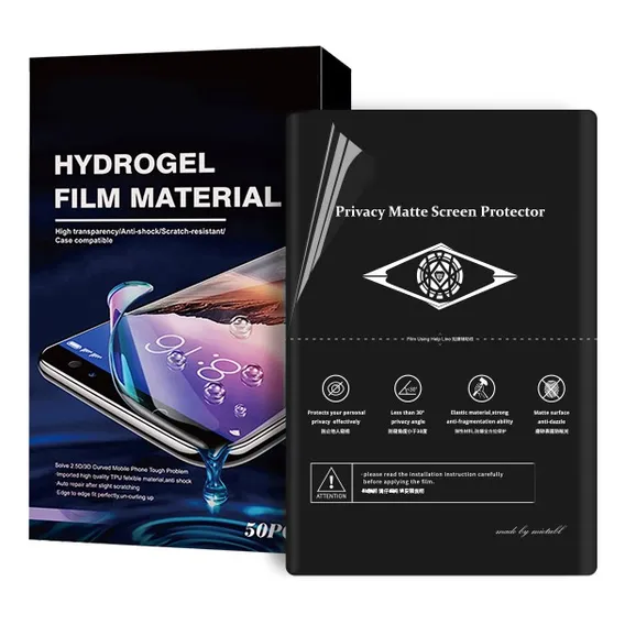 Pacote 50 Película Privacidade Hidrogel P/ Máquina De Cortes Foto 1