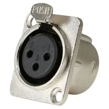 Pacote C/50 Unidades Plug Painel Xlr Femea Datalink Xlr(f) Cor Preto/prata Foto  mini 1