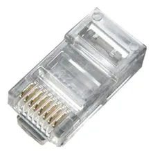 Pacote C/10 Conector Rj45 Cat5e Banho De Ouro Cabo Rede Foto mini 2