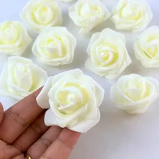 Pacote C/100 Rosas De Eva Sem Cabo Flutuantes Arranjo Flores Cor Creme Foto mini  2