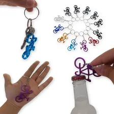 Pacote Chaveiros Coloridos Bicicleta Aluminio Abridor 12 Pçs Foto mini  2