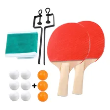 Pacote de 2 raquetes de ping pong Racket Pro 2 Raquete Pro + 9 bolinhas preta/vermelha AN (Anatômico) Foto  mini 1