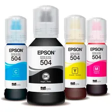 Pacote de 4 tintas Epson | Tinta de 4 cores T504 L4150 L6191 L4160 L6161 Foto  mini 1