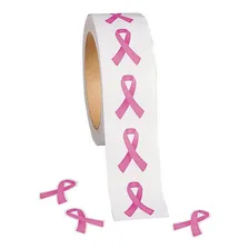 Pacote de 500 adesivos de fita rosa para criar conciência Foto mini 1