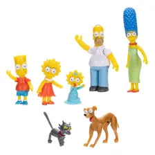 Pacote de 7 bonecos da família Simpsons Jakks Pacific de 2,5 polegadas Foto  mini 1