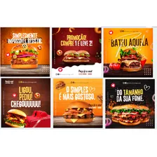 Pacote de Posts/ Imagens Prontos Stories, Feed para divulgação de Hamburgueria Foto mini 1