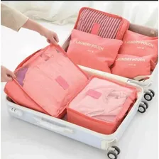 Pacote organizador de malas X6 Necessaire Coral Travel Bag Foto mini 1