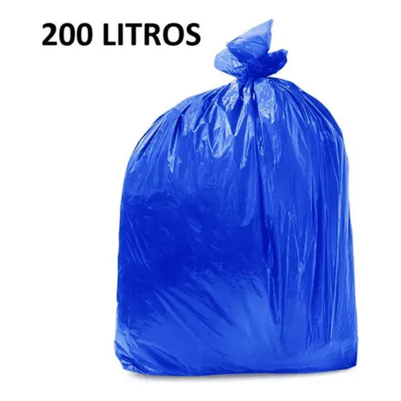 Pacote Saco Lixo Azul P7 200l 100un - Reforçado Foto 1