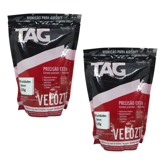 Pacotes Munição Esfera Bbs Airsoft 0,25g Tag Velozter 6mm Foto 1