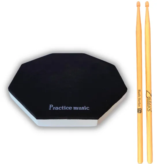 Pad Estudo Bateria Praticável 150 + Par Baquetas 5a Foto 1