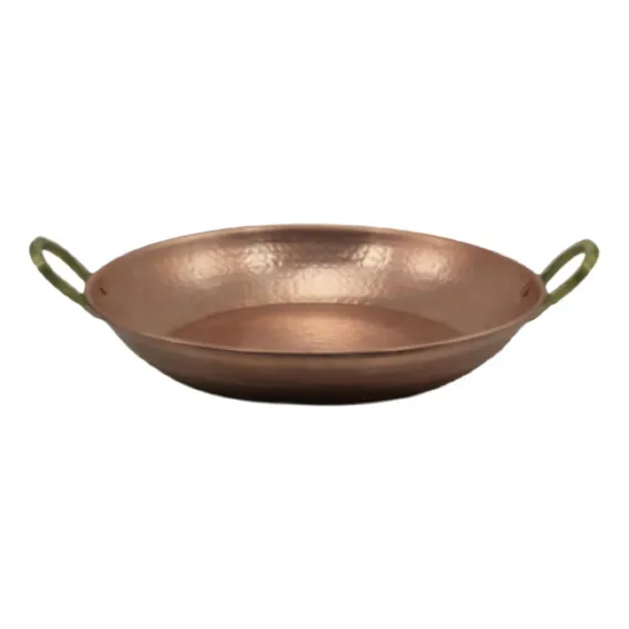 Paella Paeja Em Cobre Puro N04 Com Alças Liga De Bronze 45cm Foto 1
