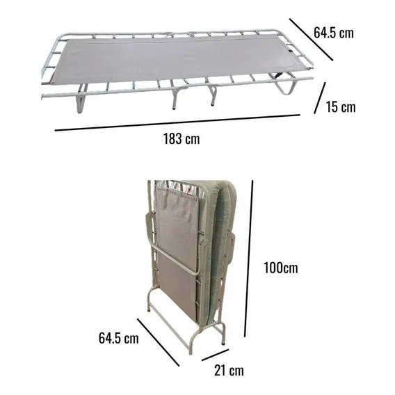 Paganotti Cama Dobrável 100x60cm solteiro de aço Foto 1